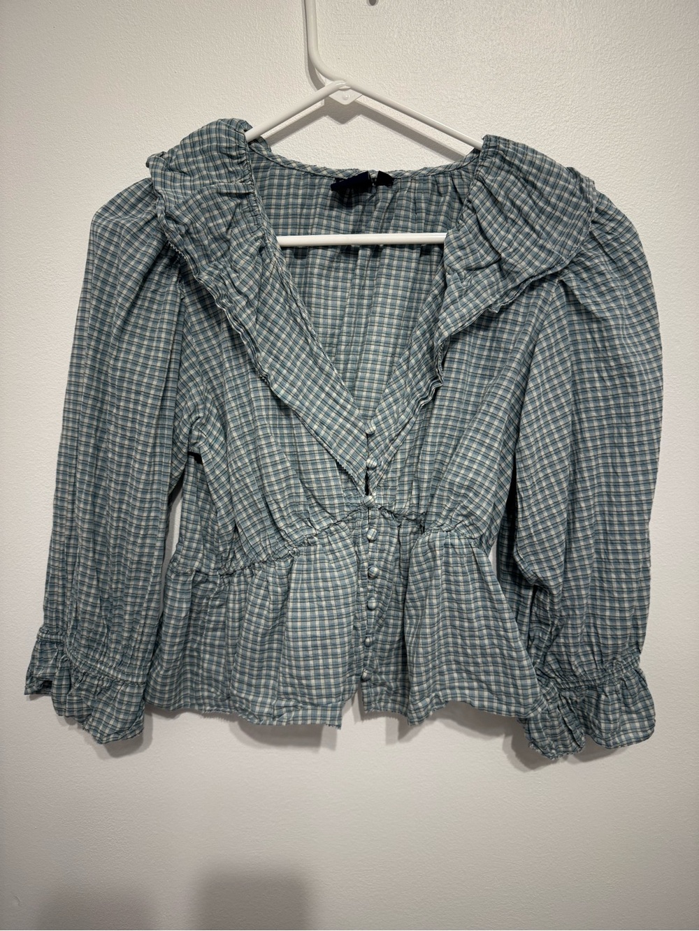 Gap Ruffle Collar V-Neck Top - Picture 2 of 5